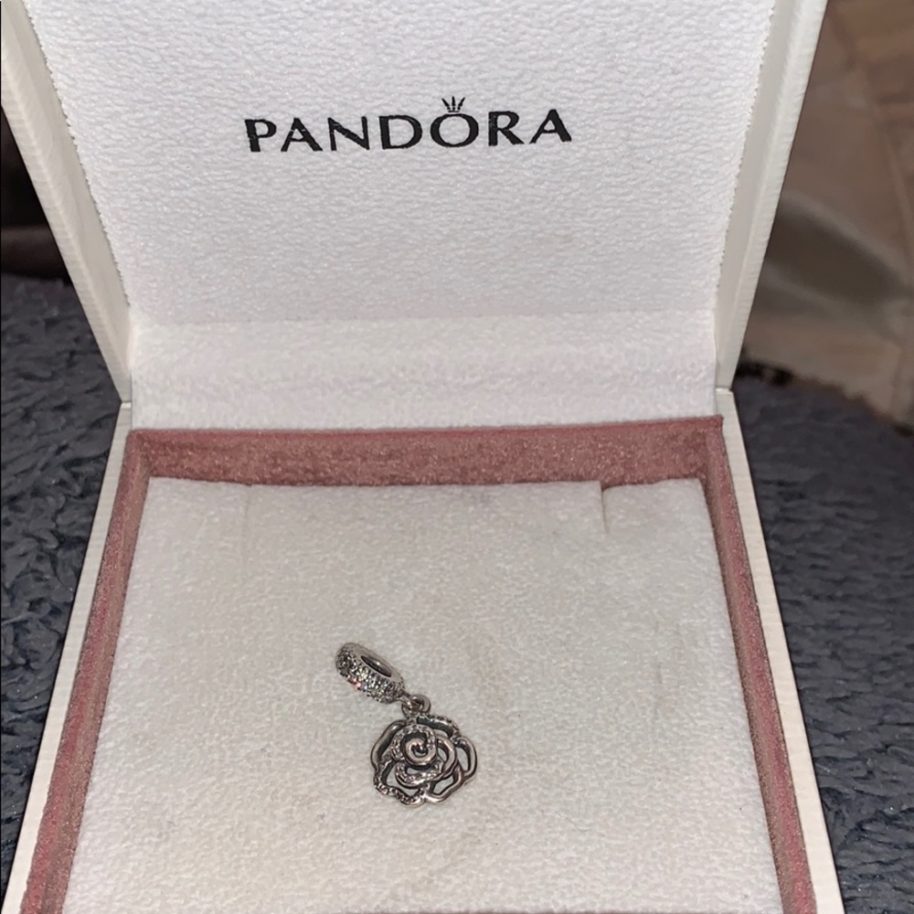 Pandora pave rose charm